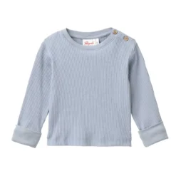 Ripp-Langarmshirt blaugrau 98/104