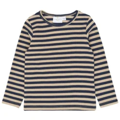 Ripp-Langarmshirt dunkelblau gestreift 80