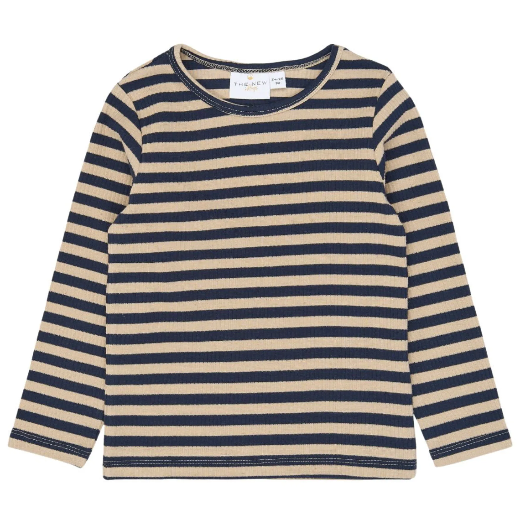 Ripp-Langarmshirt dunkelblau gestreift 80