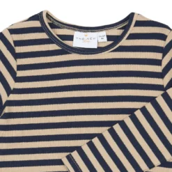 Ripp-Langarmshirt dunkelblau gestreift 80