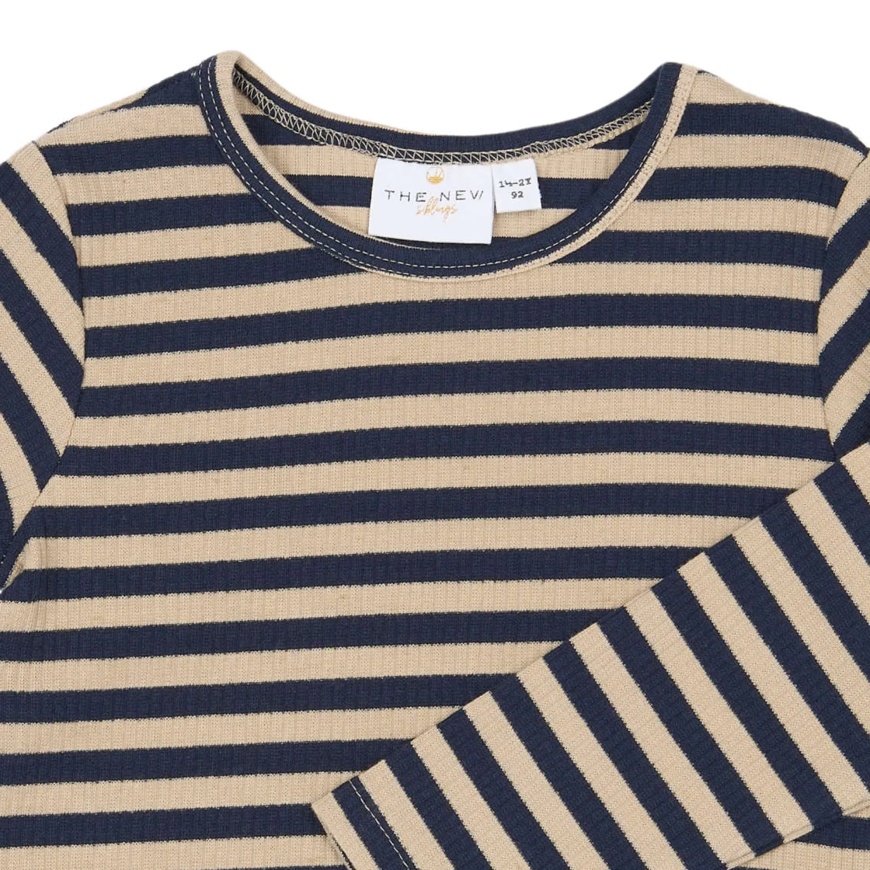 Ripp-Langarmshirt dunkelblau gestreift 80
