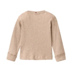 Ripp-Langarmshirt dunkelsand mélange 50/56