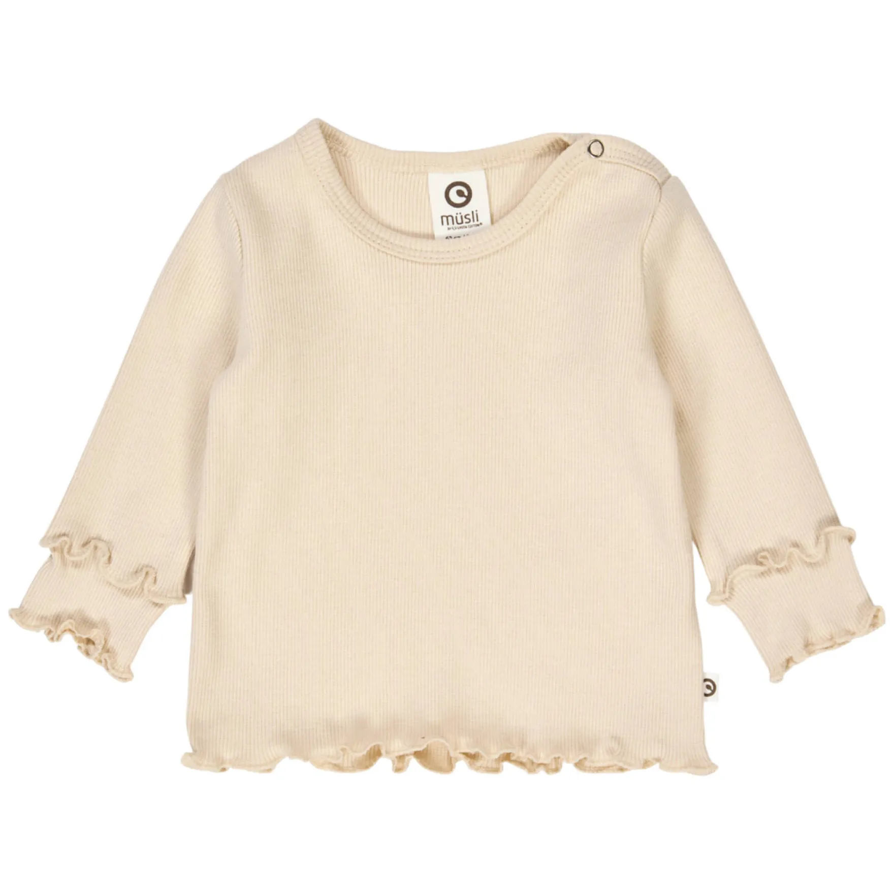 Ripp-Langarmshirt gerüscht oak 86