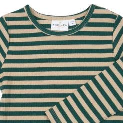 Ripp-Langarmshirt grün gestreift 92