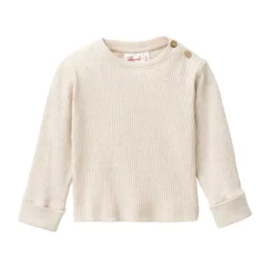Ripp-Langarmshirt kitt mélange 98/104
