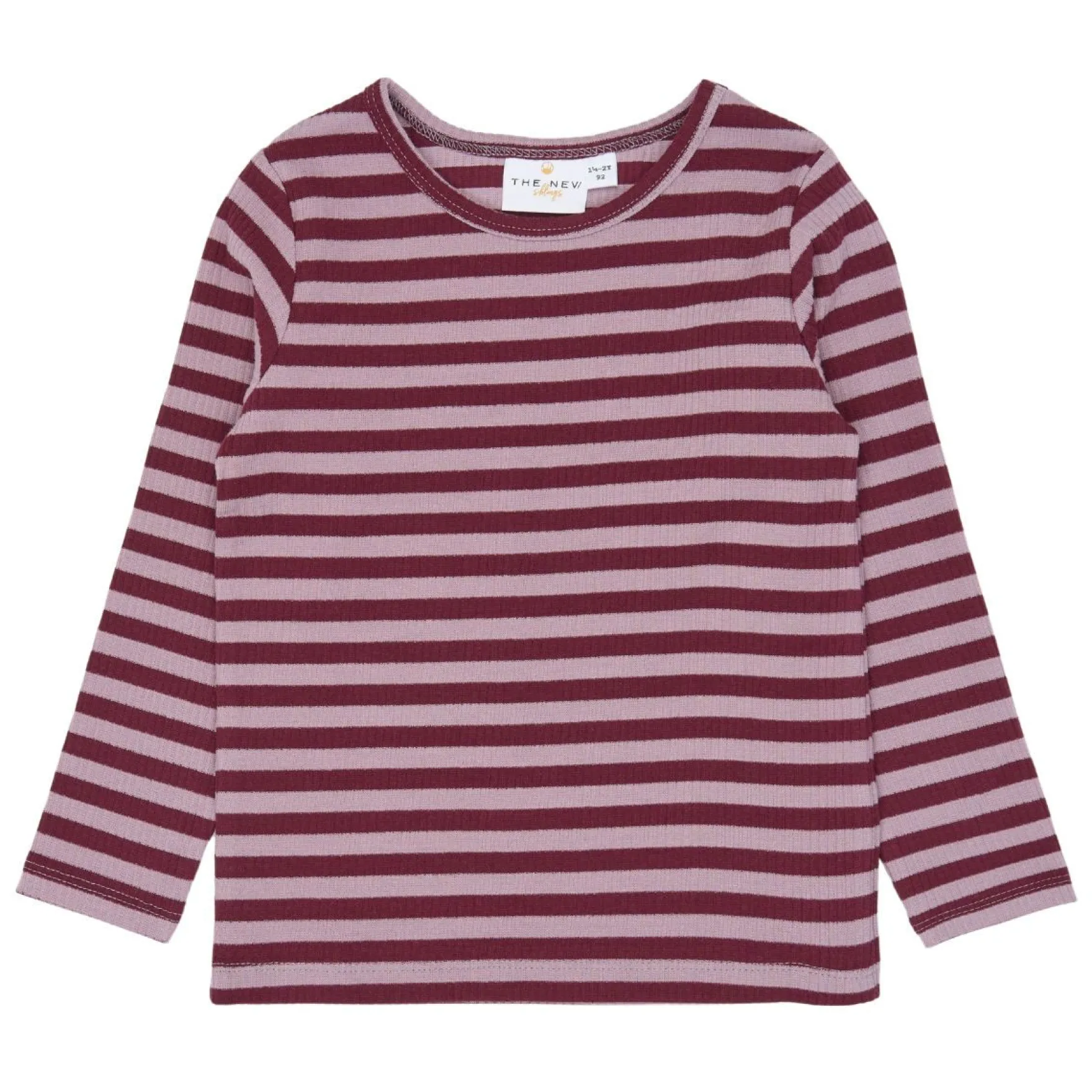 Ripp-Langarmshirt mauve gestreift 98