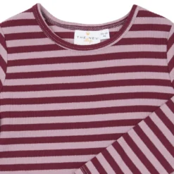 Ripp-Langarmshirt mauve gestreift 98