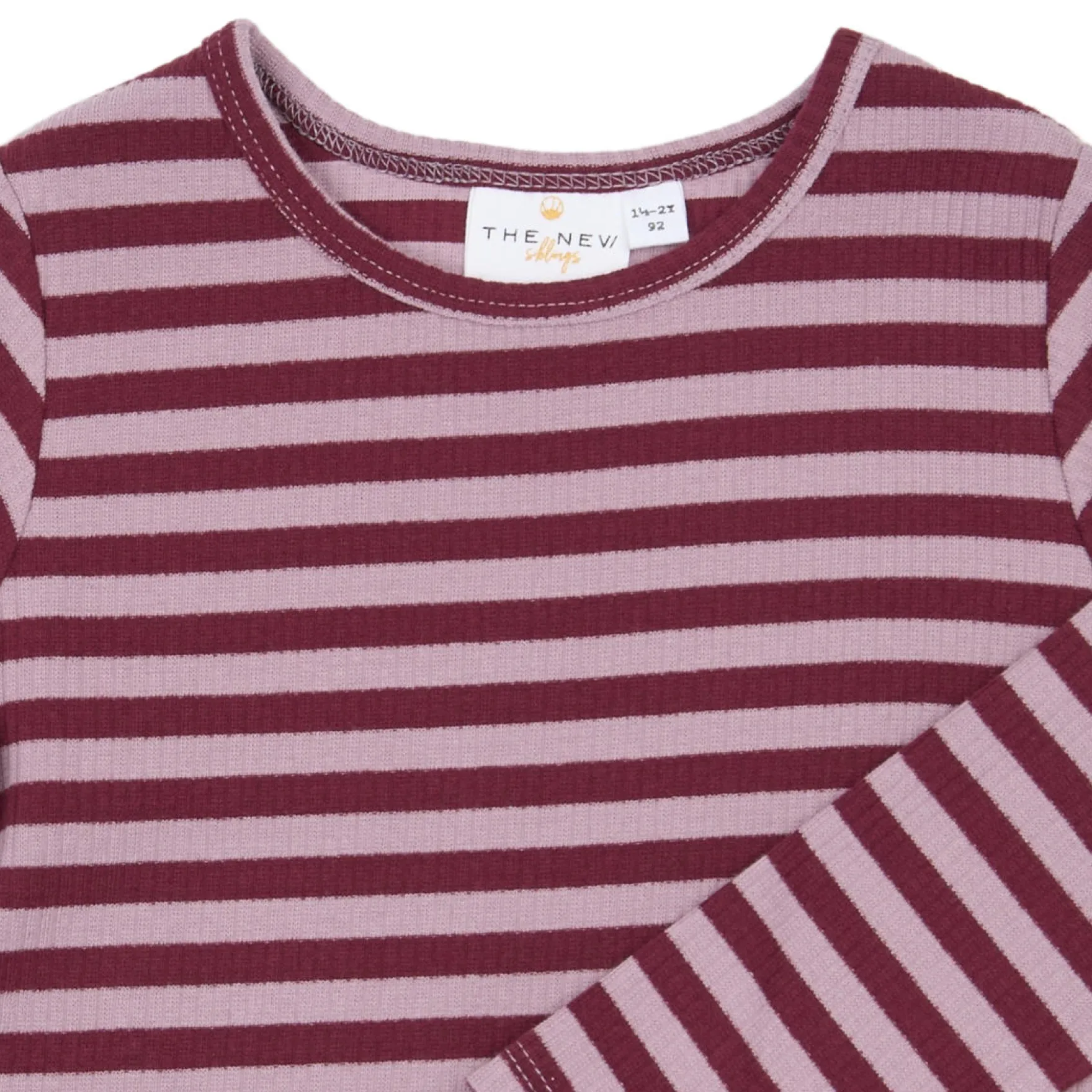 Ripp-Langarmshirt mauve gestreift 98