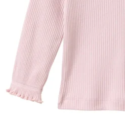 Ripp-Langarmshirt mit Rüschen malve 86/92
