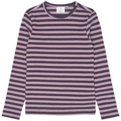 Ripp-Langarmshirt Ripp beere gestreift 122/128