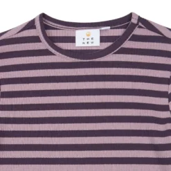Ripp-Langarmshirt Ripp beere gestreift 122/128
