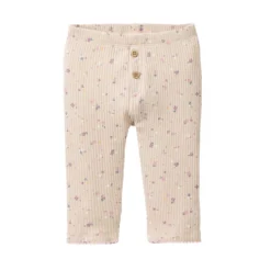 Ripp-Leggings "Blümchen" mit Rüschen sand86/92
