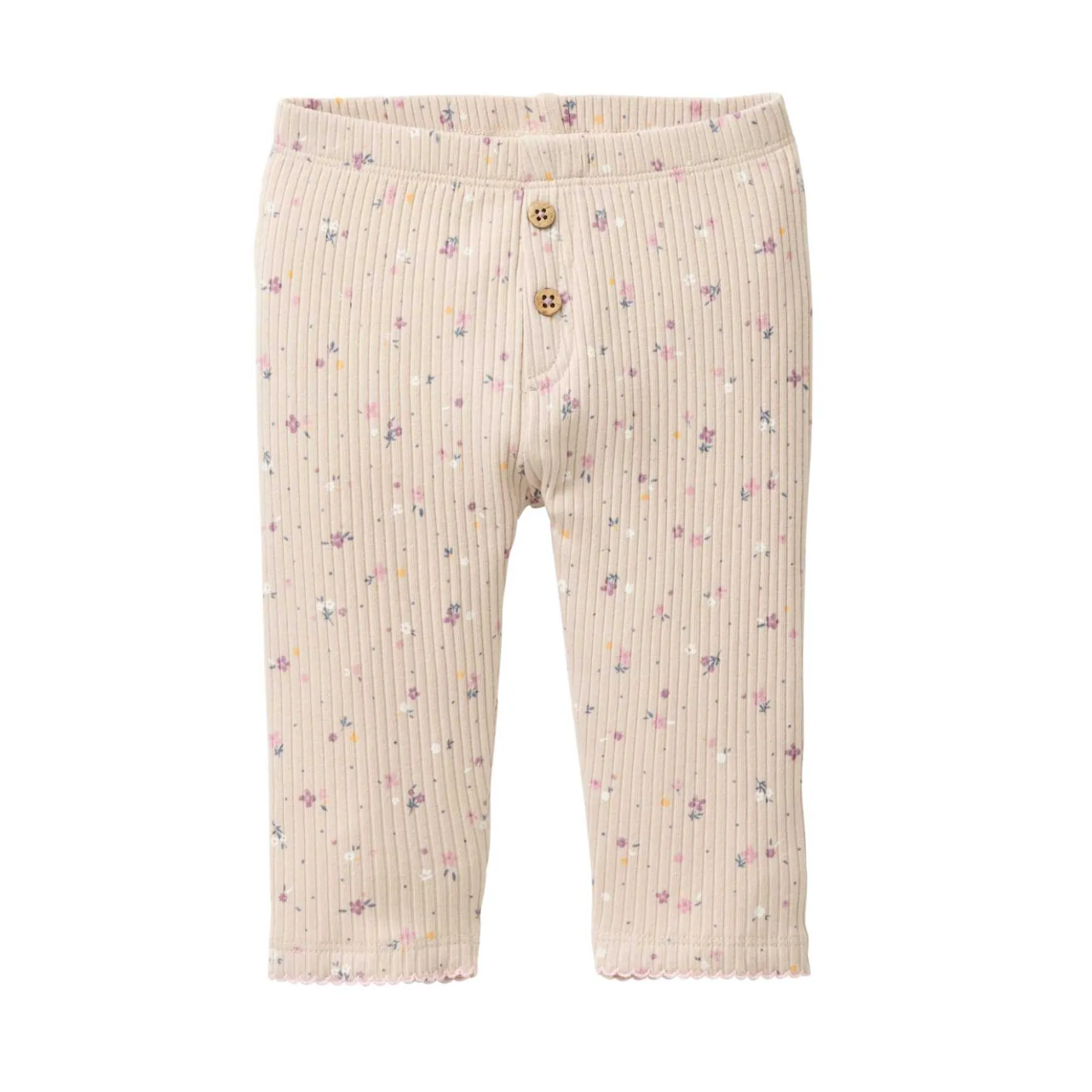 Ripp-Leggings "Blümchen" mit Rüschen sand86/92