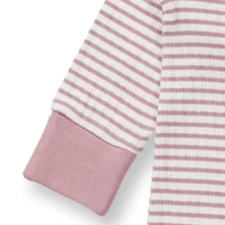 Ripp-Strampler geringelt dusty rose 62/68