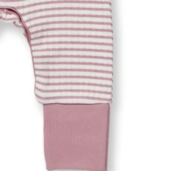 Ripp-Strampler geringelt dusty rose 62/68