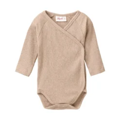 Ripp-Wickelbody dunkelsand mélange 74/80