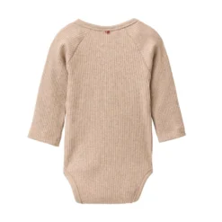 Ripp-Wickelbody dunkelsand mélange 74/80