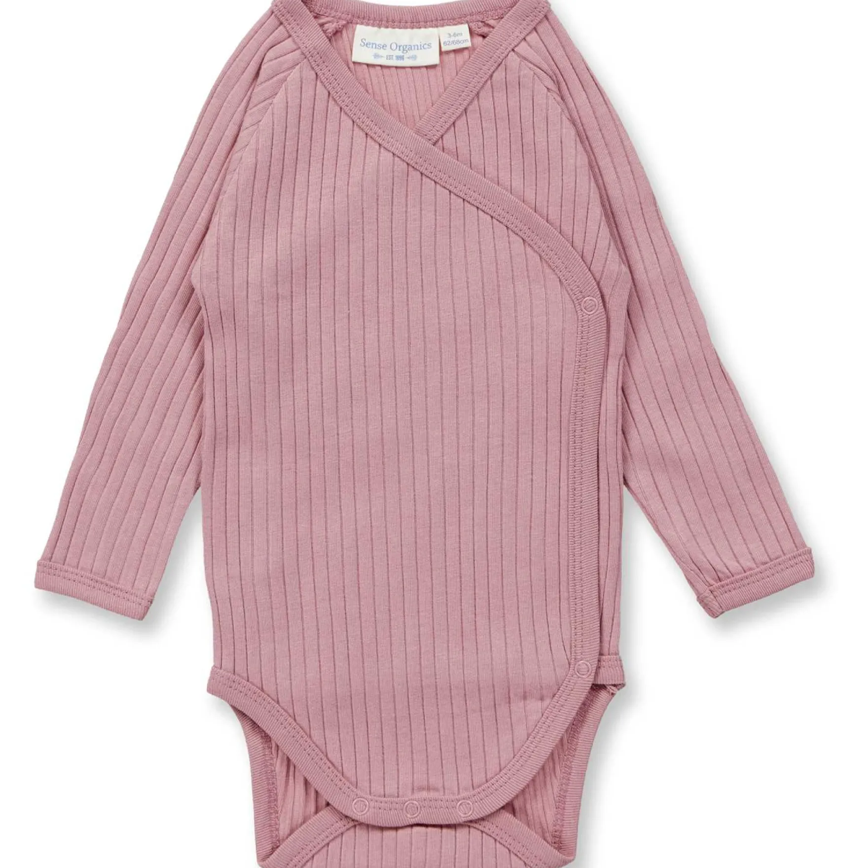 Ripp-Wickelbody dusty rose 50/56