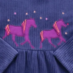 Samtcord-Kleid "Pferde" dark cobalt 128