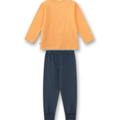 Schlafanzug "Baustelle" orange-blau 116