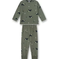 Schlafanzug "Bär" olive 128