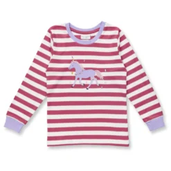 Schlafanzug "Einhorn" rosa gestreift 122/128