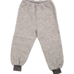 Schlafanzug Wollfrottee Ringel grau 98