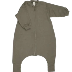 Schlafsack Wolle Seide mit Bein khaki 74/80