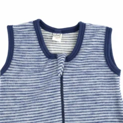 Schlafsack Wollfrottee marine Ringel 90 cm