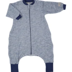 Schlafsack Wollfrottee mit Bein marine 74/80