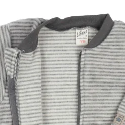 Schlafsack Wollfrottee mit Bein grau 74/80