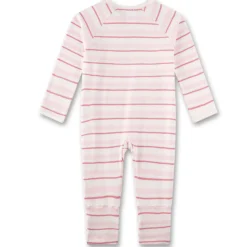 Schlafstrampler "Rehkitz" rosa geringelt 80