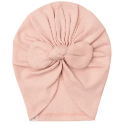 Schleifen-Beanie "Ripp" rose smoke 0M-3M