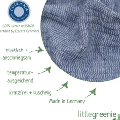 Schlupfhemd Baumwolle Wolle Seide blau 50/56