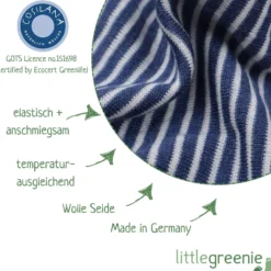 Schlupfhemd Wolle Seide blau natur 50/56