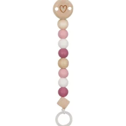 Schnullerkette "Herz" pink