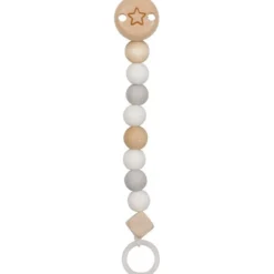 Schnullerkette "Stern" grau