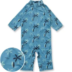 Schwimmanzug "Palmen" blau UPF 50+ 86/92