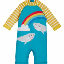 Schwimmanzug türkis-gelb "Wal" 62/68