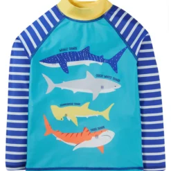 Schwimmshirt "Haie" blau UPF 40+ 98