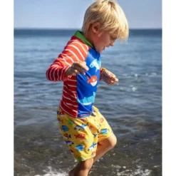 Schwimmshirt "Ocean" blau-rot UPF 50+ 110