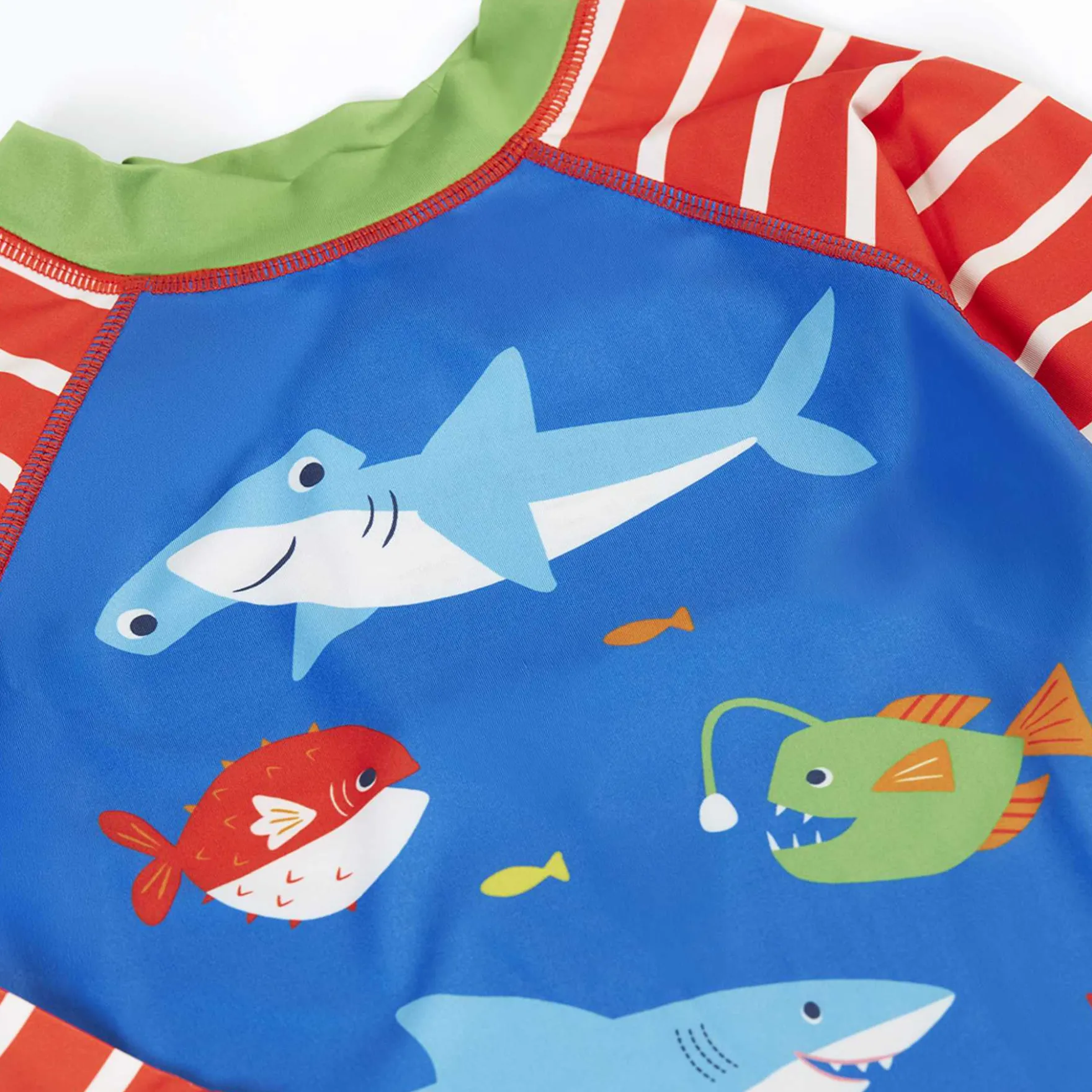 Schwimmshirt "Ocean" blau-rot UPF 50+ 110