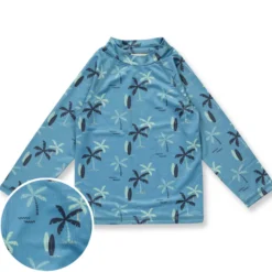 Schwimmshirt "Palmen" blau UPF 50+ 74/80
