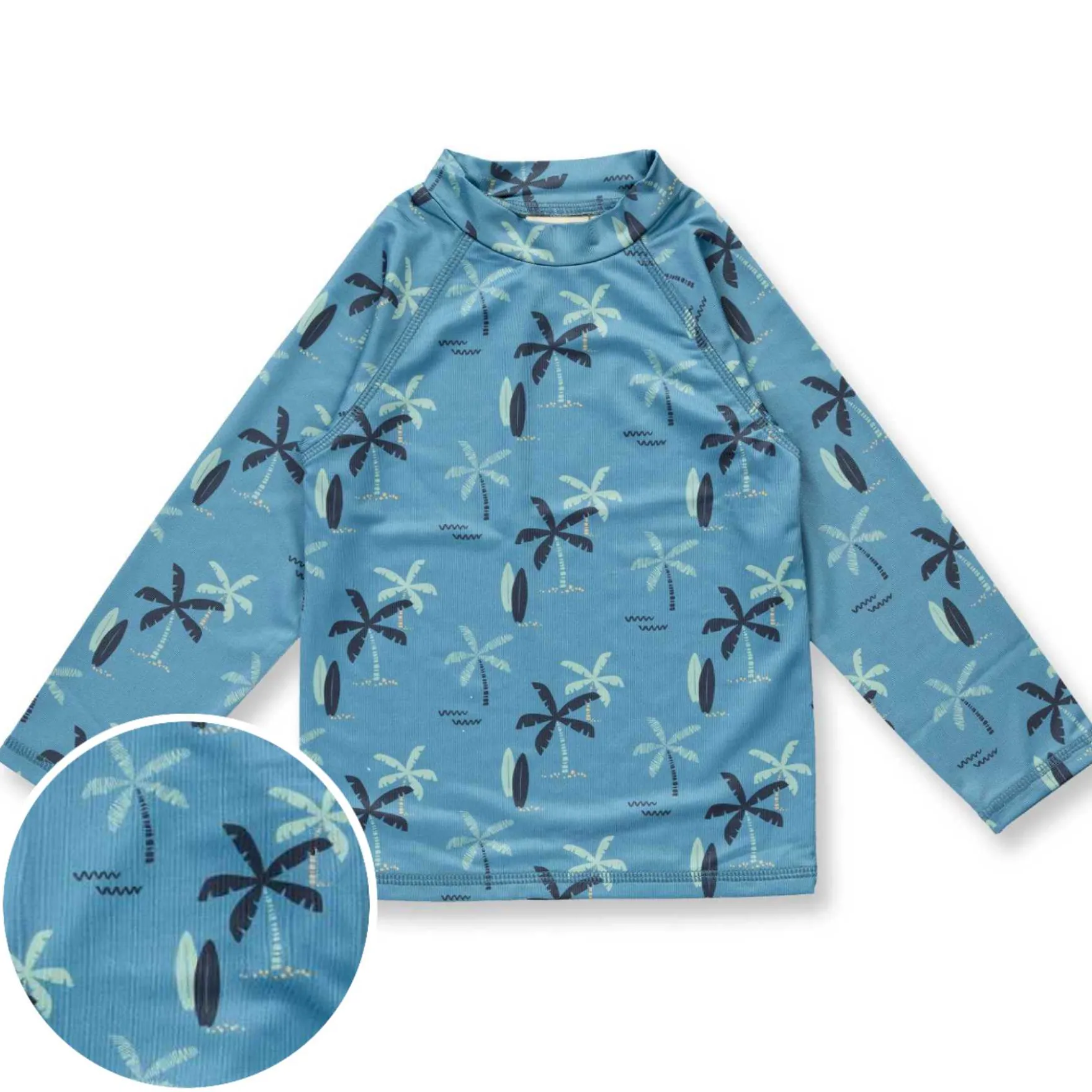 Schwimmshirt "Palmen" blau UPF 50+ 74/80