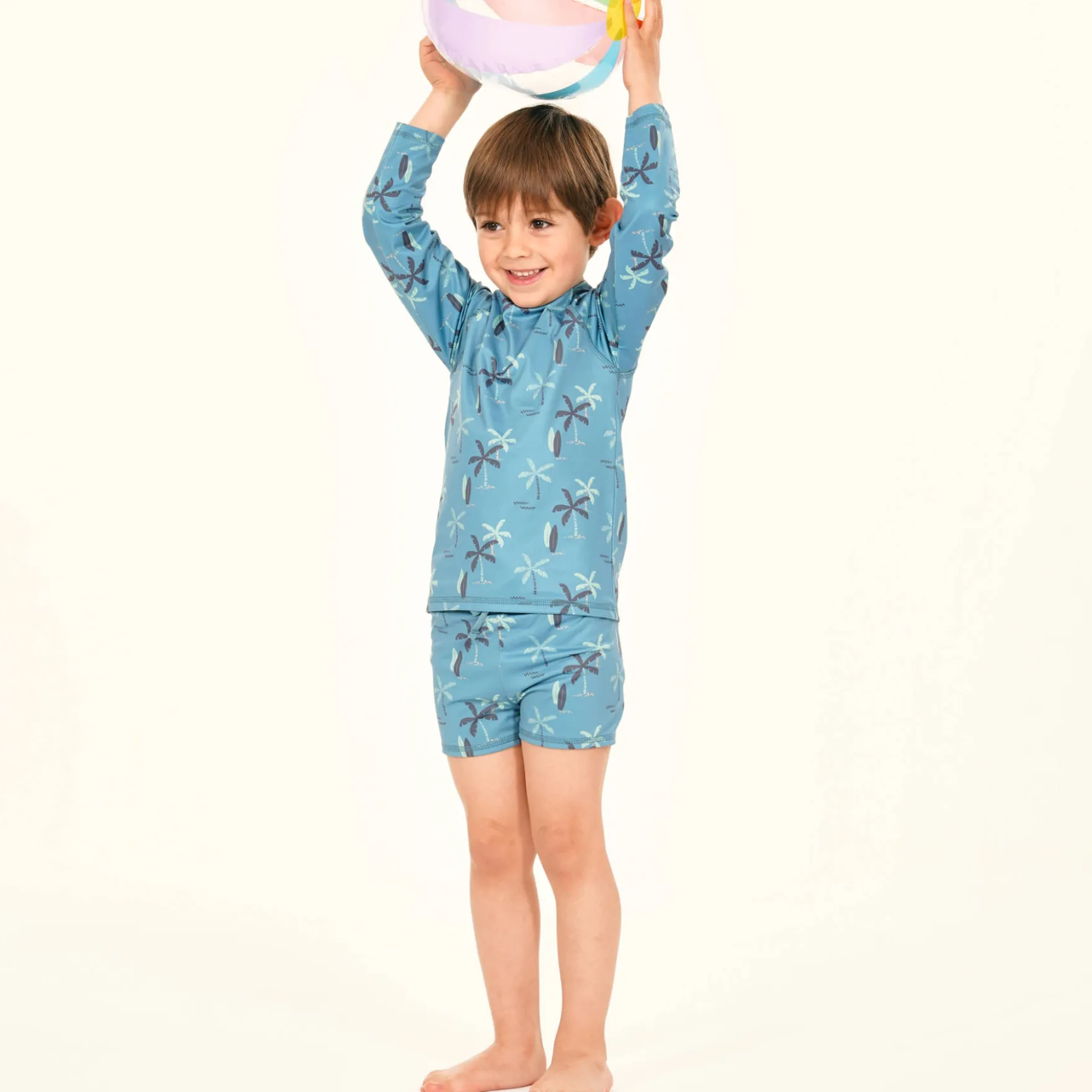 Schwimmshirt "Palmen" blau UPF 50+ 74/80