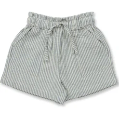 Seersucker-Shorts blaugrau gestreift 116