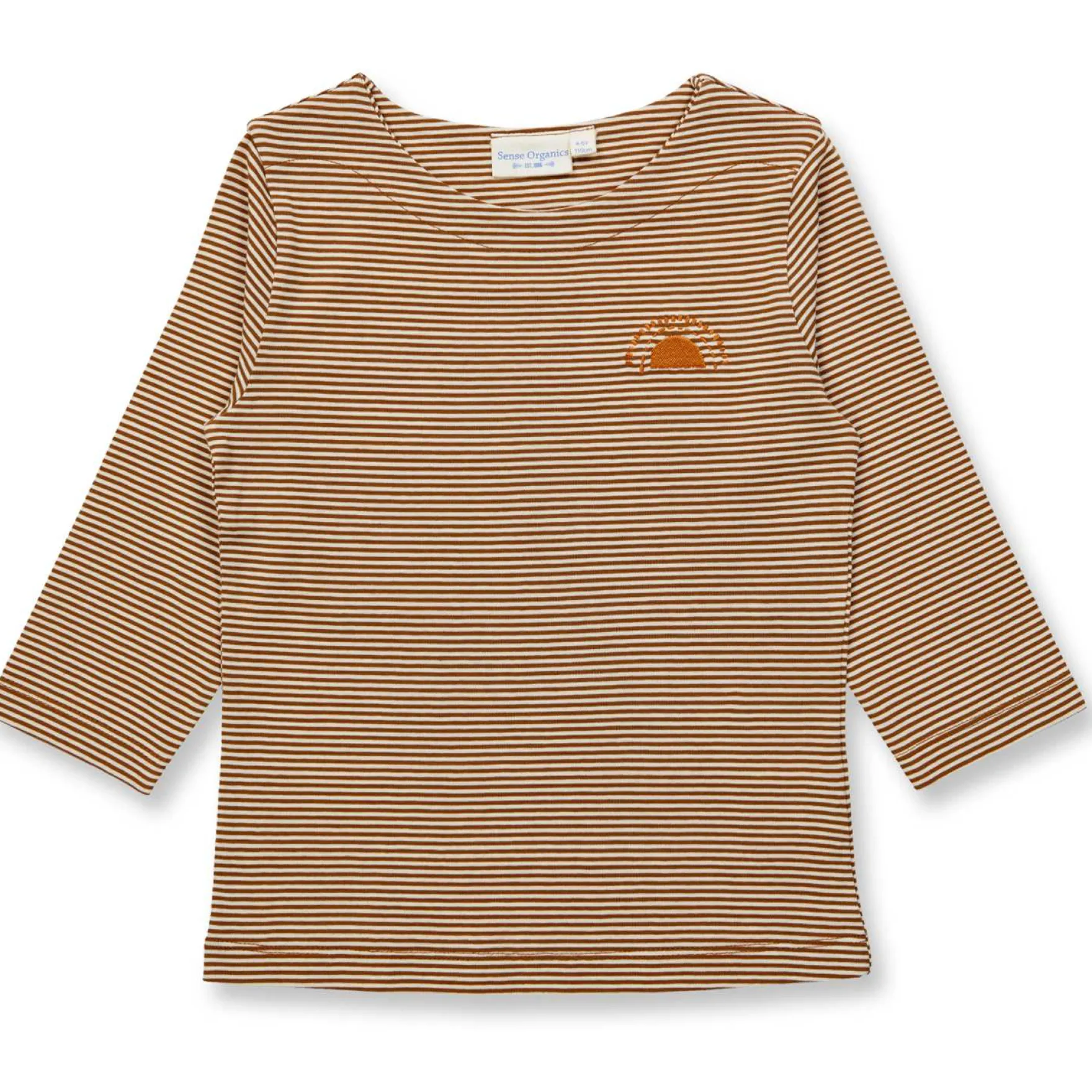 Shirt 3/4-Arm haselnuss-natur gestreift 92