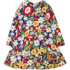 Skaterkleid langarm "Blumen" blau 122