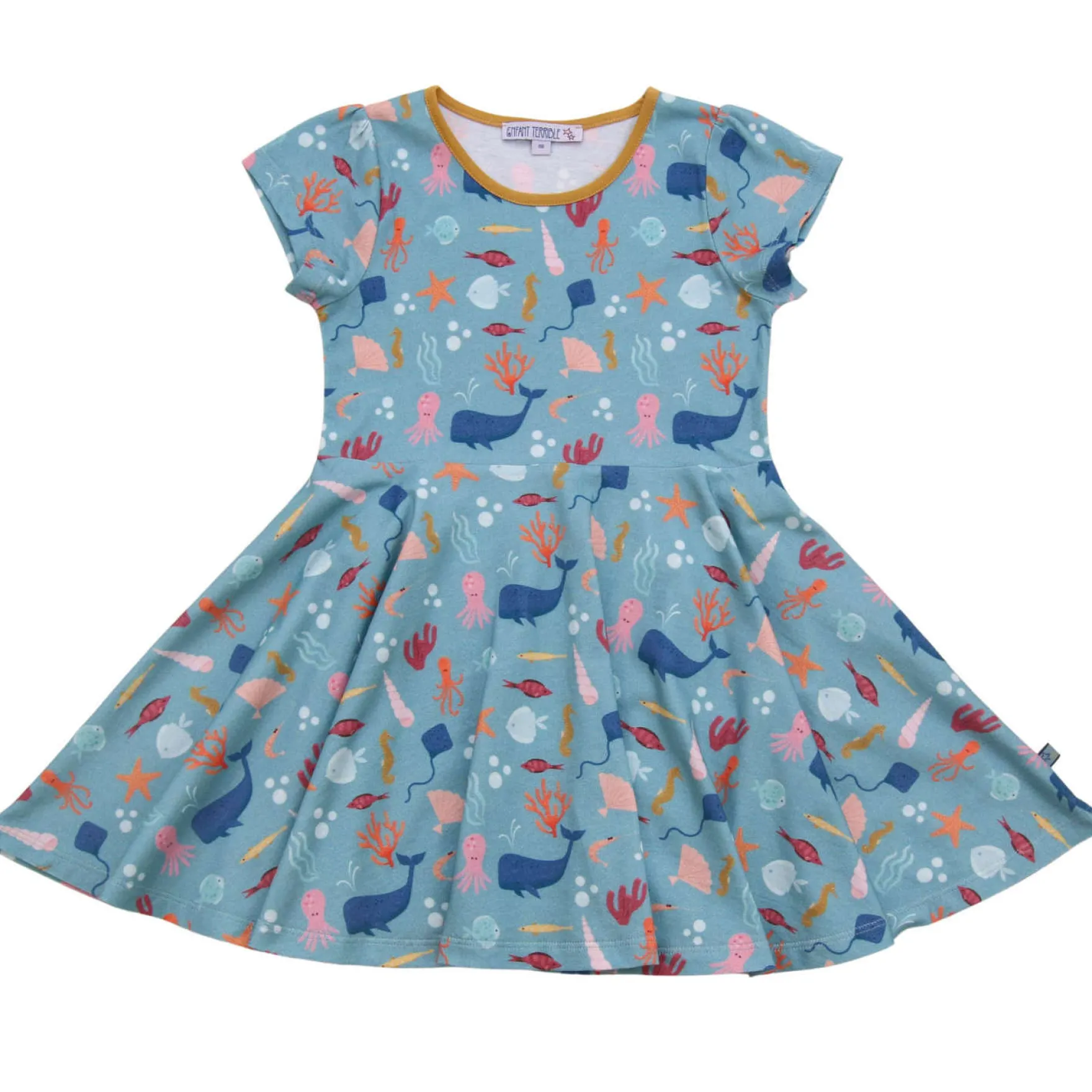 Skaterkleid "Meerestiere" hellblau 86/92