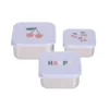 Snackbox 3er Set Edelstahl "Kirsche" lila
